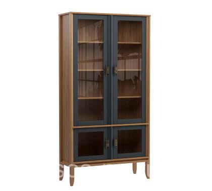 Шкаф Бридж широкий с 4 стеклянными дверями